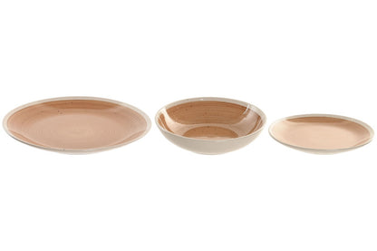 Vajilla Set X18 Naranja Gres