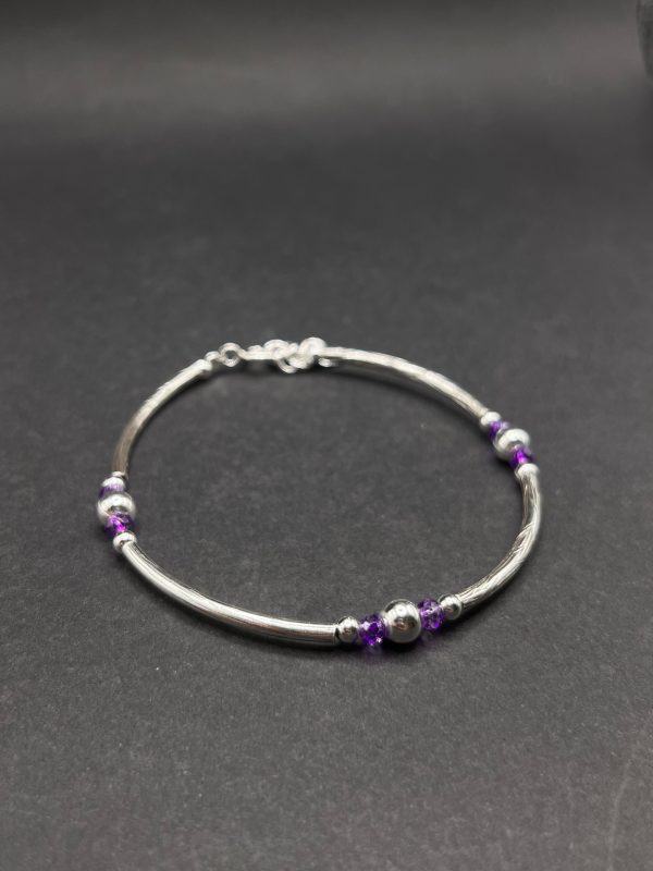 Pulsera Semirrígida Circonitas Lila - Imagen 2